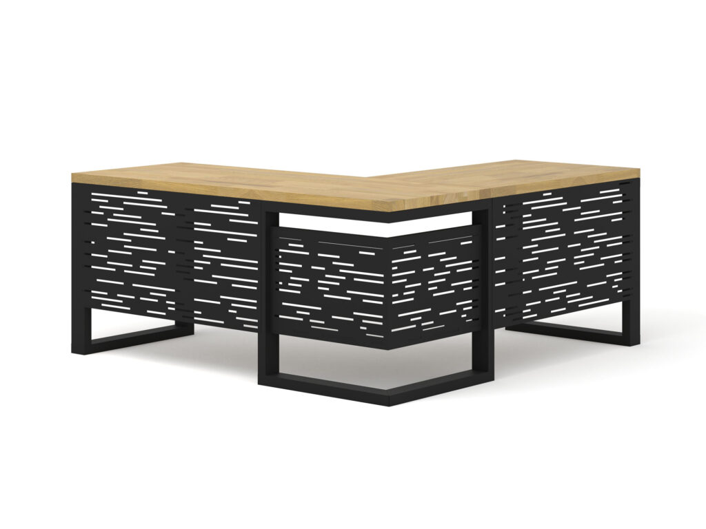 MODERN biurko narozne wizualizacja 3d — Wizualizacje mebli skrzyniowych